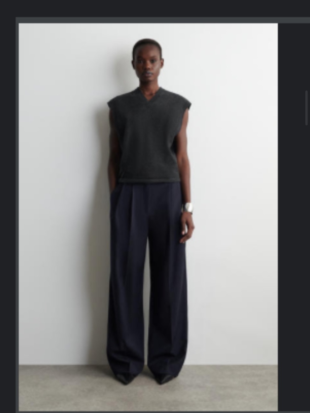 Cos Wide-Leg Navy Dress Pants for Women